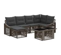 vidaXL Set Divano da Giardino 7 pz Grigio e Grigio Scuro polyrattan