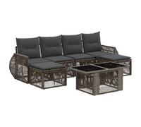 vidaXL Set Divano da Giardino 7 pz Grigio e Grigio Scuro polyrattan
