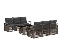 vidaXL Set Divano da Giardino 7 pz Grigio e Grigio Scuro polyrattan