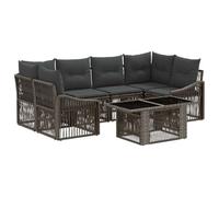 vidaXL Set Divano da Giardino 7 pz Grigio e Grigio Scuro polyrattan