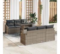 vidaXL Set Divano da Giardino 7 pz Grigio polyrattan