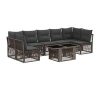 vidaXL Set Divano da Giardino 7 pz Grigio polyrattan