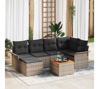 vidaXL Set Divano da Giardino 7 pz Grigio polyrattan