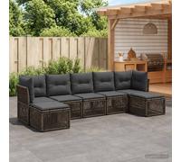 vidaXL Set di divani da giardino, 7 pezzi, grigio rattan sintetico, divano da giardino moderno, design modulare resistente alle intemperie, set per patio, mobili in rattan