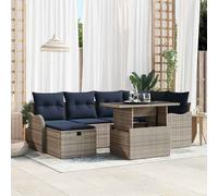 vidaXL Set Divano da Giardino 7 pz Grigio polyrattan