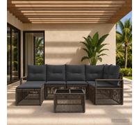 vidaXL Set di divani da giardino, 7 pezzi, grigio rattan sintetico, divani da giardino moderni, a prova di clima, con design modulare per il massimo comfort e relax all'aria aperta