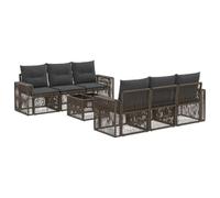 vidaXL Set Divano da Giardino 7 pz Grigio polyrattan