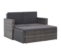 VIDAXL - Set Divano Da Giardino 7 Pz In Polyrattan Grigio