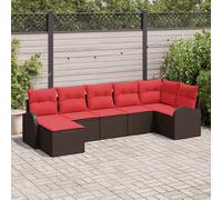 vidaXL Set Divano da Giardino 7 pz Marrone