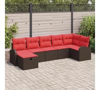vidaXL Set Divano da Giardino 7 pz Marrone polyrattan