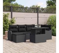 vidaXL Set Divano da Giardino 7 pz Nero