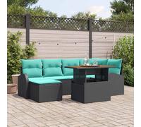 vidaXL Tuin Sofa Set 7 st Zwart Poly riet