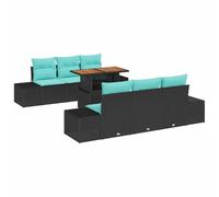 vidaXL Set Divano da Giardino 7 pz Nero Poly Rattan | Organizza i tuoi posti come vuoi, Solido polyrattan, perfetto per l'esterno, Cuscini spessi per rilassarsi