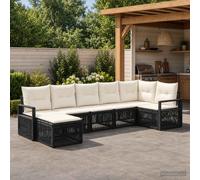 vidaXL Set di divani da giardino, 7 pezzi, in rattan sintetico, moderno e resistente alle intemperie, design modulare, seduta confortevole, giardino