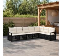 vidaXL Set di divani da giardino 7 pezzi in rattan artificiale nero, divano da giardino moderno e resistente alle intemperie, divano esterno, divani modulari, mobili da patio