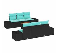 vidaXL Set Divano da Giardino 7 pz Nero polyrattan | Cuscini morbidi per un'atmosfera rilassante, Mix and match per ogni spazio, Materiali resistenti per divertimento all'aperto
