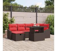 vidaXL Set Divano da Giardino 7 pz polyrattan