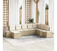 vidaXL Set Divano da Giardino 8 pcs Beige e Crema polyrattan