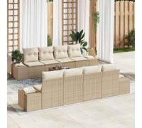 vidaXL Set Divano da Giardino 8 pcs Beige e Crema polyrattan