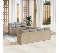 vidaXL Set Divano da Giardino 8 pcs Beige e Grigio Chiaro polyrattan
