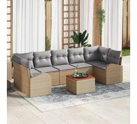 vidaXL Set Divano da Giardino 8 pcs Beige e Grigio Chiaro polyrattan