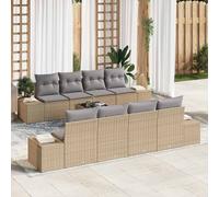 vidaXL Set Divano da Giardino 8 pcs Beige e grigio polyrattan