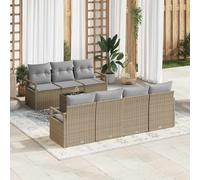 vidaXL Set Divano da Giardino 8 pcs Beige, Grigio 55 x 55 x 37 cm