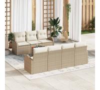 vidaXL Set Divano da Giardino 8 pcs Beige Poly Rattan