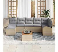 vidaXL Set Divano da Giardino 8 pcs Beige Poly Rattan