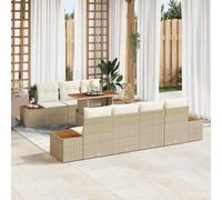 vidaXL Set Divano da Giardino 8 pcs Beige Poly Rattan