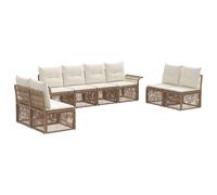 vidaXL Set Divano da Giardino 8 pcs Beige polyrattan