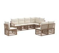 vidaXL Set Divano da Giardino 8 pcs Beige polyrattan