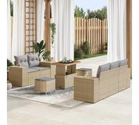 vidaXL Set Divano da Giardino 8 pcs Beige polyrattan