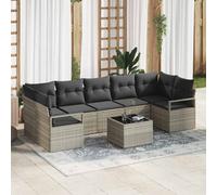 vidaXL Set Divano da Giardino 8 pcs Grigio chiaro e grigio scuro