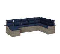 vidaXL Set Divano da Giardino 8 pcs Grigio chiaro Poly Rattan, Set di divani modulari per giardino e terrazza, mobili leggeri, resistenti ai raggi UV, con comparti per riporre