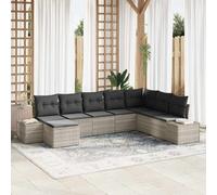 vidaXL Set Divano da Giardino 8 pcs Grigio chiaro polyrattan