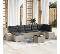 vidaXL Set Divano da Giardino 8 pcs Grigio chiaro polyrattan