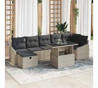 vidaXL Set Divano da Giardino 8 pcs Grigio chiaro polyrattan