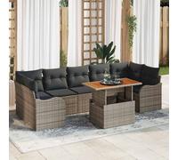 vidaXL Set Divano da Giardino 8 pcs Grigio Poly Rattan