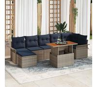vidaXL Set Divano da Giardino 8 pcs Grigio Poly Rattan, Giardino e Terrazza, Set Outdoor Moderno, Sofà Modulare Resistente, Mobili Patio Protetti, Lounge Estiva