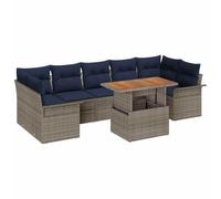 vidaXL Set Divano da Giardino 8 pcs Grigio Poly Rattan, Sofa modulari da giardino e terrazza, arredo outdoor resistente, comfort per primavera e estate