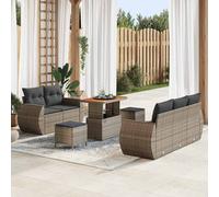 vidaXL Set Divano da Giardino 8 pcs Grigio polyrattan