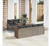 vidaXL Set Divano da Giardino 8 pcs Grigio Rattan in Polipropilene