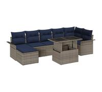 vidaXL Set Divano da Giardino 8 pcs Grigio Rattan in Polipropilene, Giardino e terrazzo, moderno arredo in rattan, comodo divano all'aperto, lounge patio elegante
