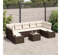 vidaXL Set Divano da Giardino 8 pcs Marrone e Crema polyrattan