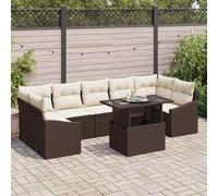 vidaXL Set Divano da Giardino 8 pcs Marrone e crema polyrattan