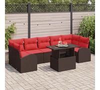 vidaXL Set Divano da Giardino 8 pcs Marrone polyrattan