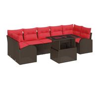 vidaXL Set Divano da Giardino 8 pcs Marrone polyrattan, Divano modulare rettangolare da giardino e terrazza, materiali resistenti UV, posti a sedere comfy, sedie lounge