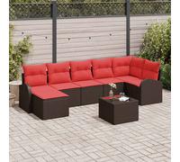vidaXL Set Divano da Giardino 8 pcs Marrone Rattan in Polipropilene