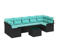 vidaXL Set Divano da Giardino 8 pcs Nero Poly Rattan, Set Divano da Giardino, Mobile Resistente e Modulare, Soluzione Terrazza Impregnata per Spazi Moderni